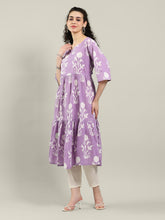 Neck Printed Cotton Blend Kurta